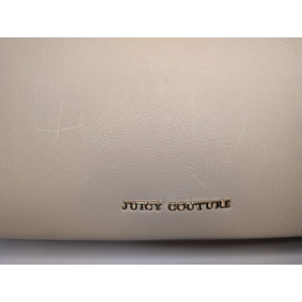 Juicy Couture Freya Genuine Leather Satchel Bejeweled Cream Gold NWT Dust Bag
